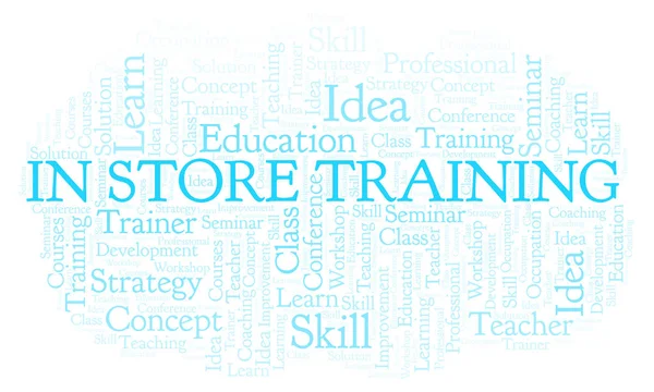 Store Addestramento Parola Cloud Wordcloud Realizzato Solo Con Testo — Foto Stock