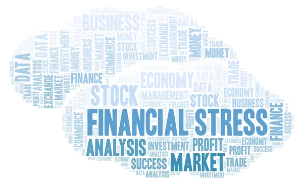 Finanční Stres Slovo Mrak Wordcloud Pouze Text — Stock fotografie
