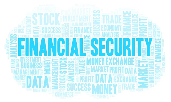 Finanzsicherheit Wortwolke Wordwolke Nur Mit Text — Stockfoto
