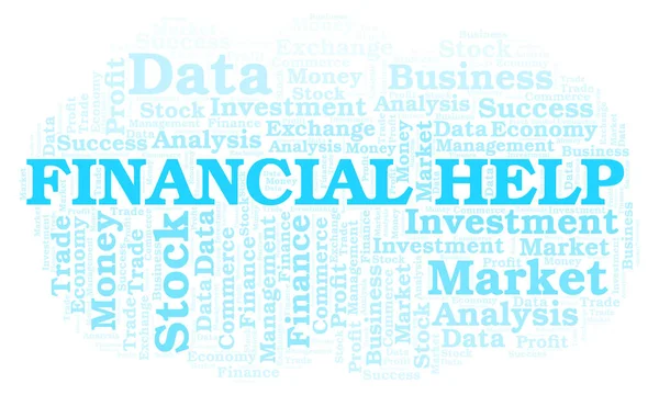 Finansiell Hjälp Word Cloud Wordcloud Gjorda Med Endast Text — Stockfoto