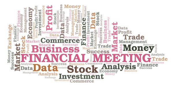 Encontro Financeiro Nuvem Palavras Wordcloud Feita Apenas Com Texto — Fotografia de Stock