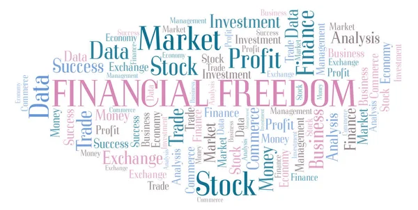 Financial Freedom word cloud, wordcloud made with text only.