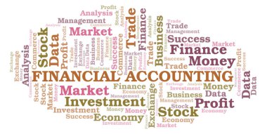 Finansal muhasebe word bulut, yalnızca metin ile yapılan wordcloud.