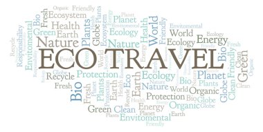 Eco seyahat kelime bulutu. Yalnızca metin ile yapılan Wordcloud.