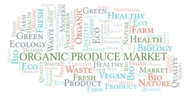 Organik pazar üretmek kelime bulutu, yalnızca metin ile yapılan wordcloud.
