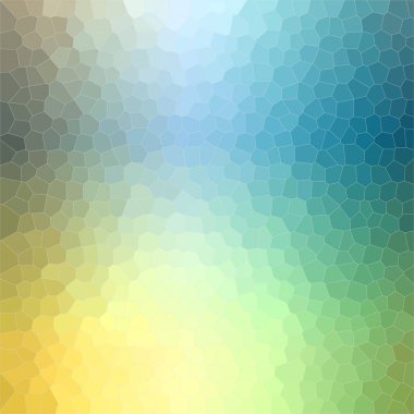 Sarı, yeşil ve mavi küçük altıgen kare arka plan dijital gösterimi.