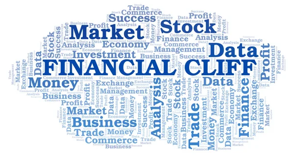Financial Cliff Word Cloud Wordcloud Fait Avec Texte Seulement — Photo