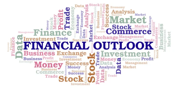 Financial Outlook Word Cloud Wordcloud Made Text Only — Stock Photo, Image