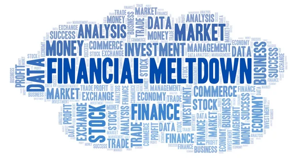 Financial Meltdown Nuage Mots Wordcloud Fait Avec Texte Seulement — Photo