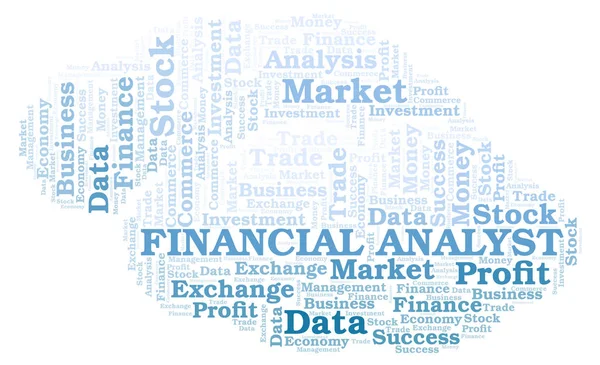 Analista Financiero Word Cloud Wordcloud Hecho Solo Con Texto — Foto de Stock