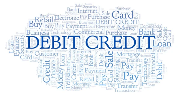 Debit Credit Word Cloud Wordcloud Made Text Only — Stock Photo, Image