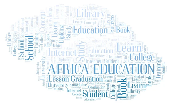 África Educação Nuvem Palavras Wordcloud Feita Apenas Com Texto — Fotografia de Stock