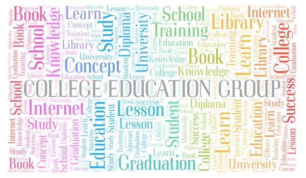 College Εκπαίδευση Ομάδα Σύννεφο Λέξεων Wordcloud Γίνεται Κείμενο Μόνο — Φωτογραφία Αρχείου