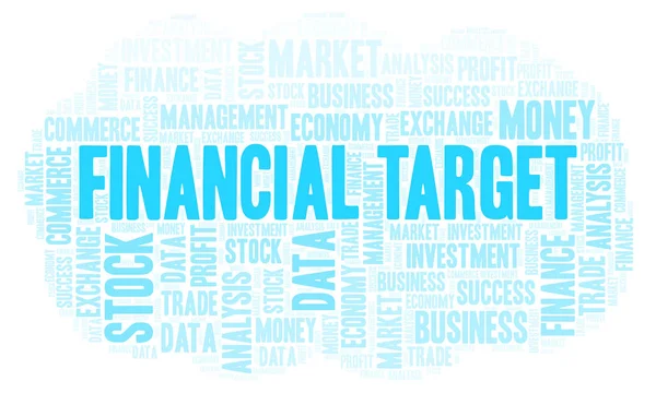 Finansiella Mål Word Cloud Wordcloud Gjorda Med Endast Text — Stockfoto