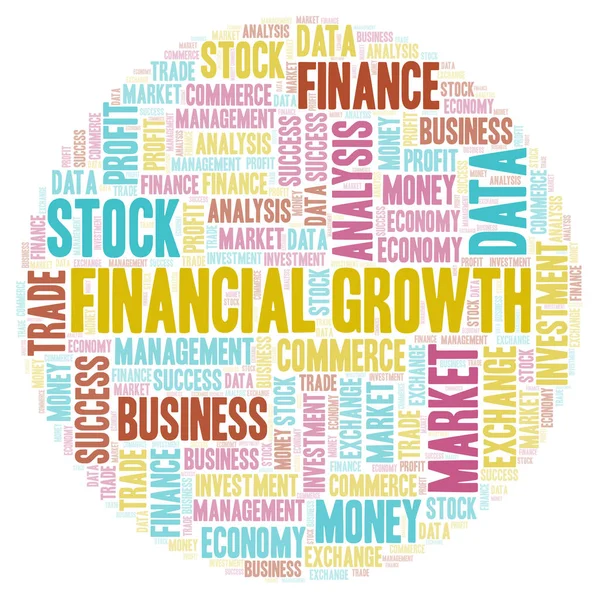 Financial Growth Nuage Mots Wordcloud Fait Avec Texte Seulement — Photo