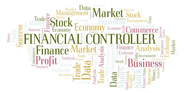 Financieel Controller Word Cloud Wordcloud Gemaakt Met Alleen Tekst — Stockfoto