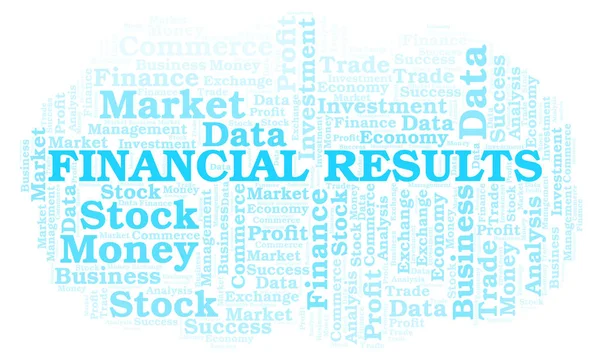 Resultados Financeiros Nuvem Palavras Wordcloud Feita Apenas Com Texto — Fotografia de Stock