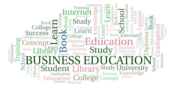 Business Education Word Cloud Wordcloud Hecho Solo Con Texto —  Fotos de Stock