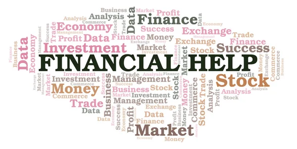 Financial Help Word Cloud Wordcloud Made Text Only — Stock Photo, Image