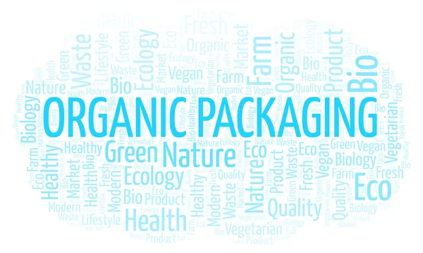 Organic Packaging Word Cloud Wordcloud Hecho Solo Con Texto — Foto de Stock