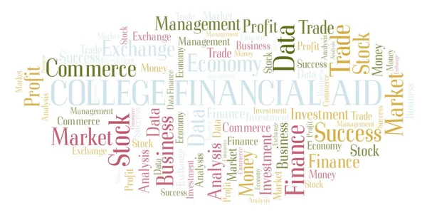 College Financiële Steun Word Cloud Wordcloud Gemaakt Met Alleen Tekst — Stockfoto