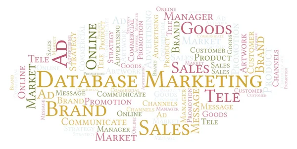 Word cloud with text Database Marketing. Wordcloud made with text only.