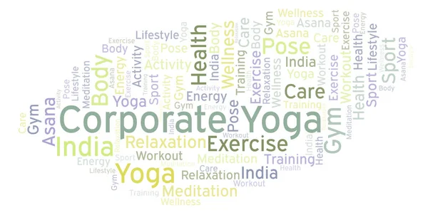 Corporate Yoga word cloud. Wordcloud made with text only.