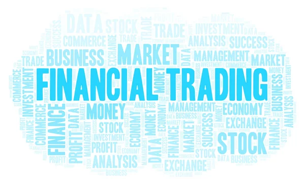 Finansiella Trading Word Cloud Wordcloud Gjorda Med Endast Text — Stockfoto