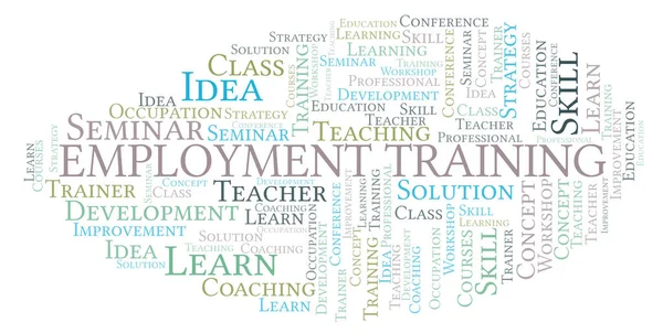 Empleo Formación Palabra Nube Wordcloud Hecho Solo Con Texto — Foto de Stock