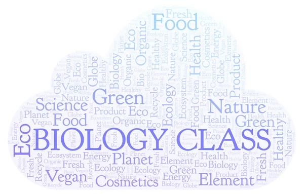 Biologie Třídy Slovo Mrak Wordcloud Pouze Text — Stock fotografie