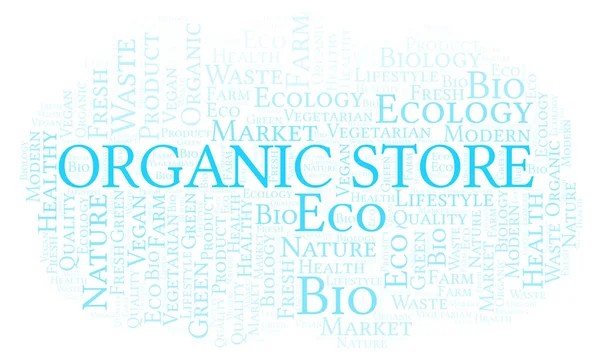 Organic Store Nube Palabras Nube Palabras Hecha Solo Con Texto — Foto de Stock