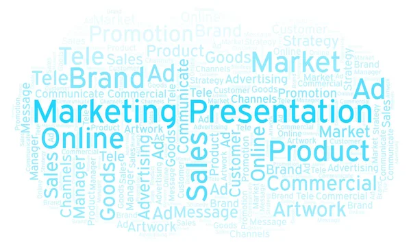 Word Cloud Text Marketing Presentation Wordcloud Made Text Only — Stock Photo, Image