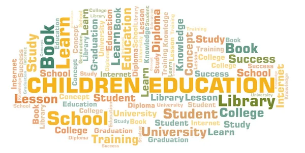 Niños Educación Word Cloud Wordcloud Made Text Only — Foto de Stock