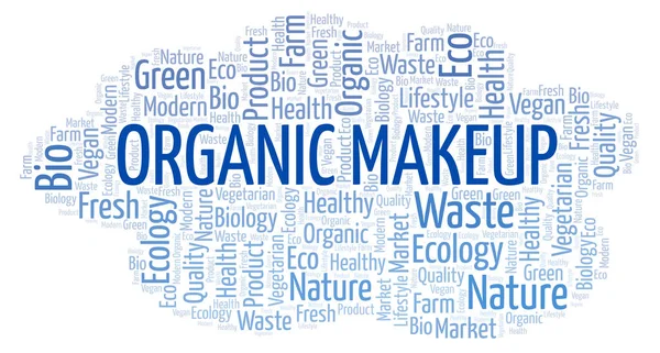 Organic Makeup Word Cloud Wordcloud Сделанный Текстом — стоковое фото