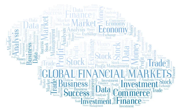 Los Mercados Financieros Mundiales Palabra Nube Wordcloud Con Sólo Texto —  Fotos de Stock