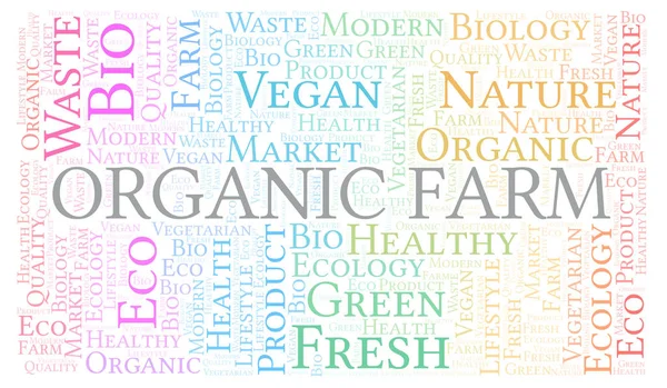 Organic Farm Nuvem Palavras Wordcloud Feita Apenas Com Texto — Fotografia de Stock