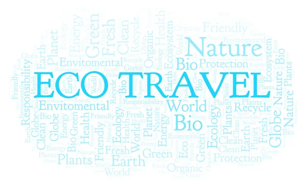 Eco Travel Wort Wolke Wordcloud Nur Mit Text Erstellt — Stockfoto