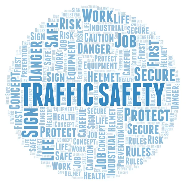 Trafik Säkerhet Word Cloud Word Cloud Med Endast Text — Stockfoto