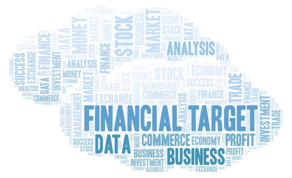 Financial Target Word Cloud Wordcloud Fait Uniquement Avec Texte — Photo