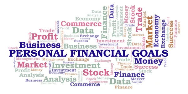 Personal Financial Goals word cloud, wordcloud made with text only.
