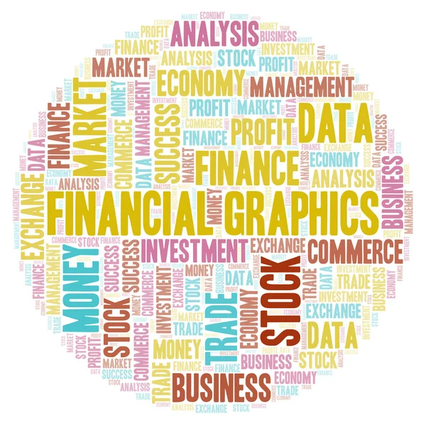 Финансовые Графики Слово Облако Wordcloud Текст — стоковое фото