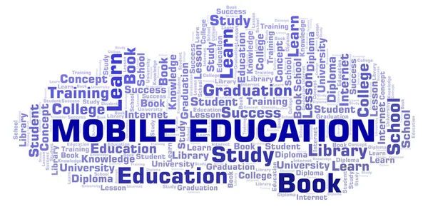 Mobile Education Word Cloud Wordcloud Made Text Only — Stock Photo, Image