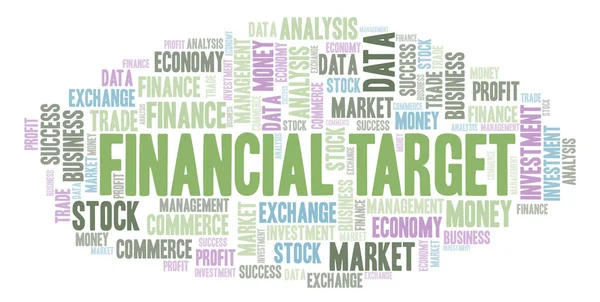 Finanzielle Zielwortwolke Wordwolke Nur Mit Text — Stockfoto