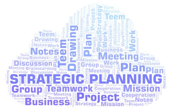 Strategische Planung Word Cloud Wordcloud Nur Mit Text — Stockfoto