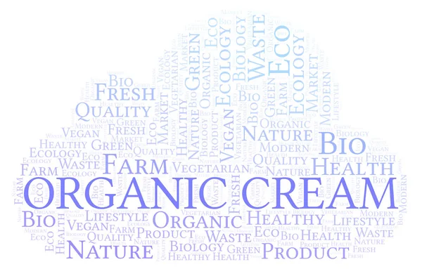 Organic Cream Nube Palabras Wordcloud Hecha Solo Con Texto —  Fotos de Stock