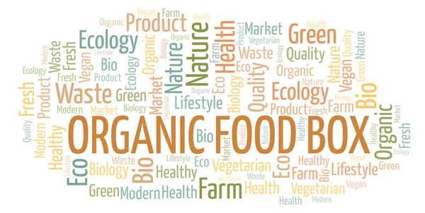 Organic Food Box Word Cloud Wordcloud Made Text Only — Stock Photo, Image