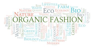 Organik moda kelime bulutu, yalnızca metin ile yapılan wordcloud.