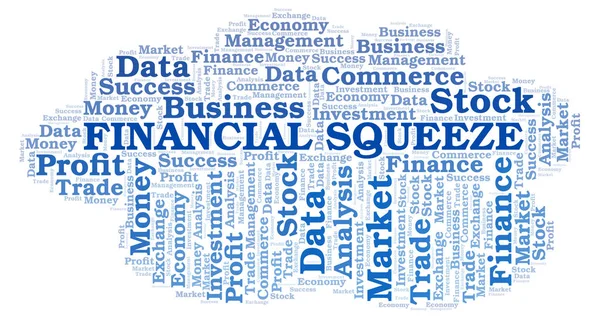 Financial Squeeze Word Cloud Wordcloud Сделанный Текстом — стоковое фото