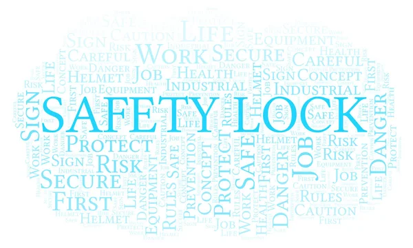 Safety Lock Word Cloud Word Cloud Realizat Numai Text — Fotografie, imagine de stoc