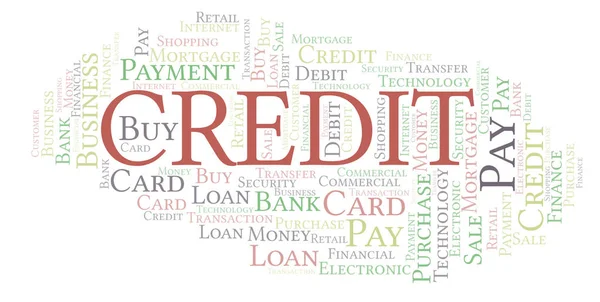 Credit Word Cloud Wordcloud Made Text Only — Stock Photo, Image